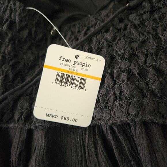 FREE PEOPLE BLACK ADELLA SLIP MINI DRESS Size S - Picture 8 of 9